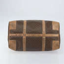 CELINE Macadam Canvas Boston Bag PVC Leather Brown Gold Auth 160040-9
