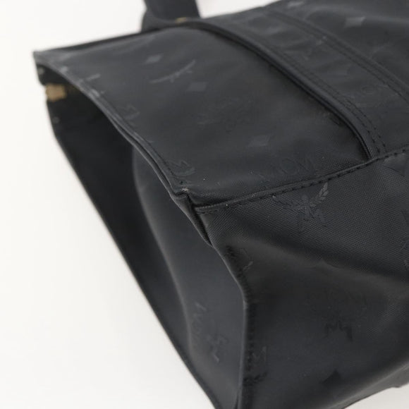 MCM Logogram Vicetos Tote Bag PVC Black Gold Auth 160044