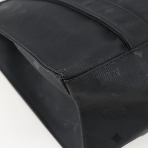 MCM Logogram Vicetos Tote Bag PVC Black Gold Auth 160044