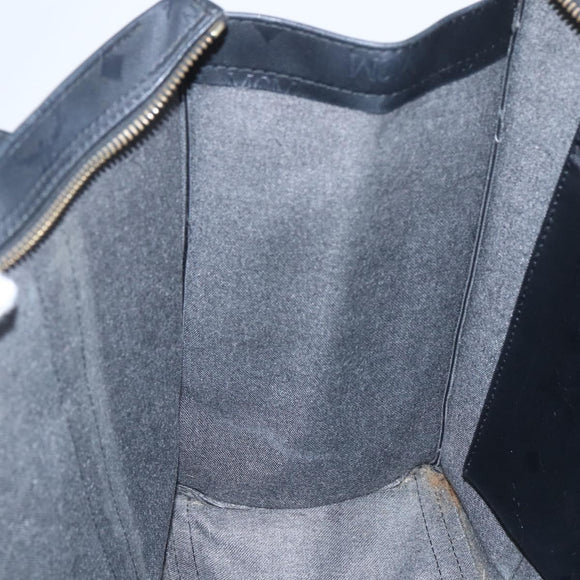 MCM Logogram Vicetos Tote Bag PVC Black Gold Auth 160044