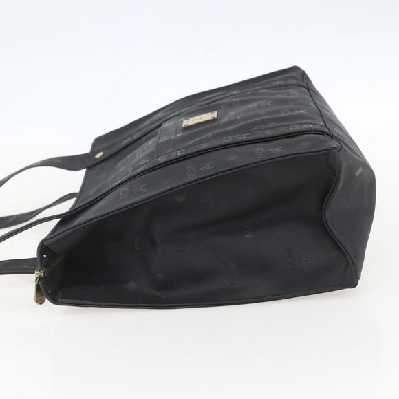 MCM Logogram Vicetos Tote Bag PVC Black Gold Auth 160044