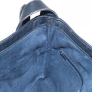 GUCCI Sherry Line Shoulder Bag Suede Navy Gold Auth 160045-19