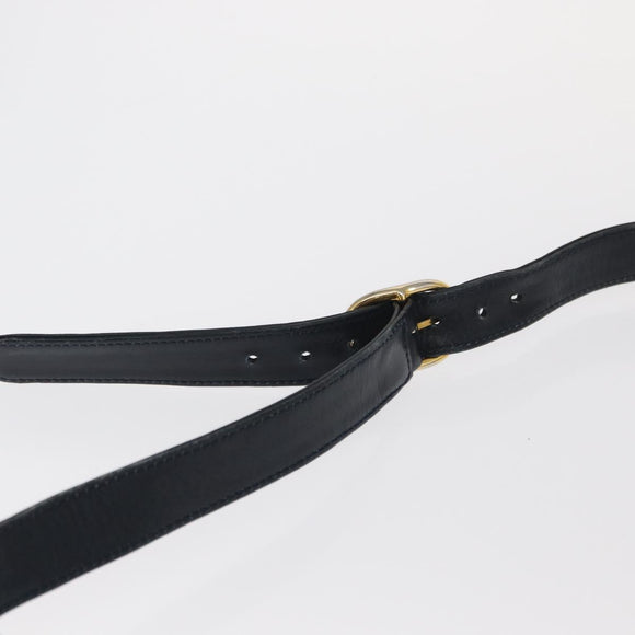 GUCCI Sherry Line Shoulder Bag Suede Navy Gold Auth 160045