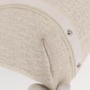 Christian Dior Trotter Canvas Tote Bag Weiß Silber Auth 160046-9