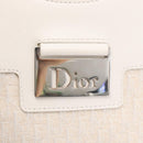 Christian Dior Trotter Canvas Tote Bag Weiß Silber Auth 160046-17