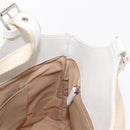 Christian Dior Trotter Canvas Tote Bag Weiß Silber Auth 160046-19