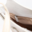 Christian Dior Trotter Canvas Tote Bag Weiß Silber Auth 160046-20