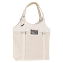 Christian Dior Trotter Canvas Tote Bag Weiß Silber Auth 160046-1