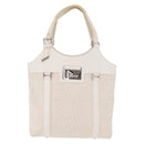 Christian Dior Trotter Canvas Tote Bag Weiß Silber Auth 160046-13