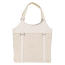 Christian Dior Trotter Canvas Tote Bag Weiß Silber Auth 160046-2