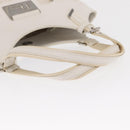 Christian Dior Trotter Canvas Tote Bag Weiß Silber Auth 160046-7