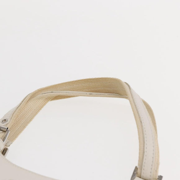 Christian Dior Trotter Canvas Tote Bag Weiß Silber Auth 160046