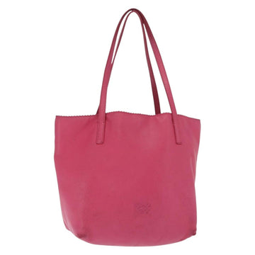 LOEWE Hand Bag Leather Pink Silver Auth 160047