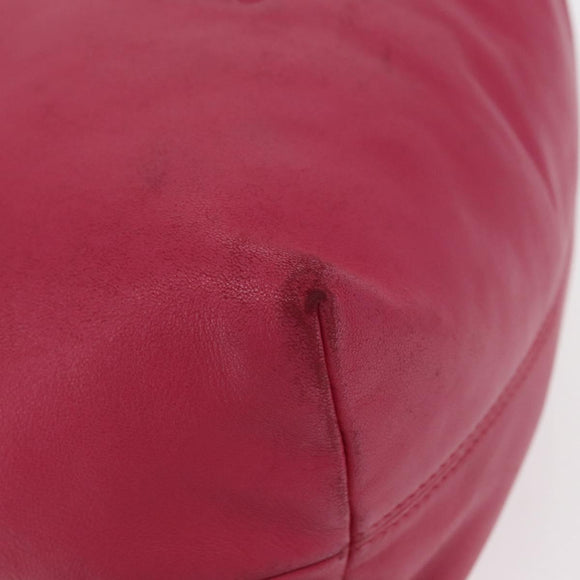 LOEWE Hand Bag Leather Pink Silver Auth 160047