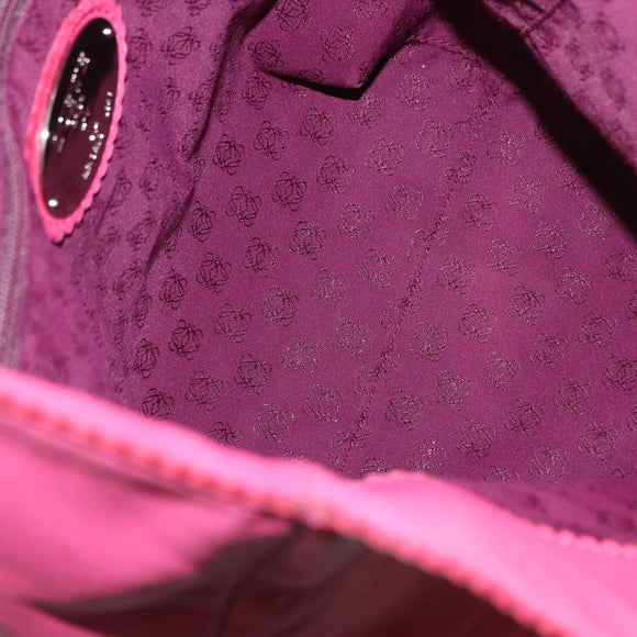 LOEWE Hand Bag Leather Pink Silver Auth 160047