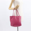 LOEWE Hand Bag Leather Pink Silver Auth 160047-21