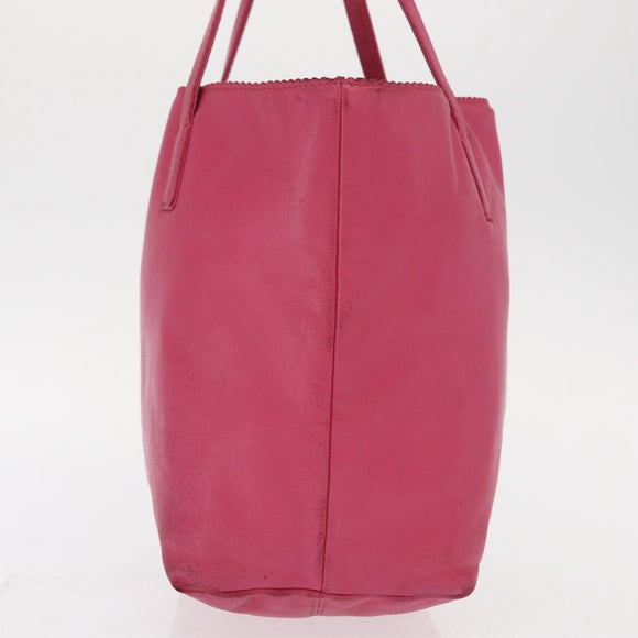 LOEWE Hand Bag Leather Pink Silver Auth 160047