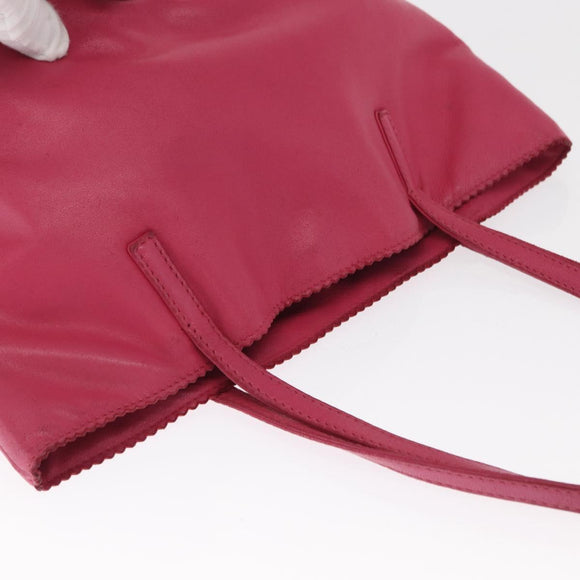 LOEWE Hand Bag Leather Pink Silver Auth 160047