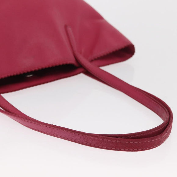 LOEWE Hand Bag Leather Pink Silver Auth 160047