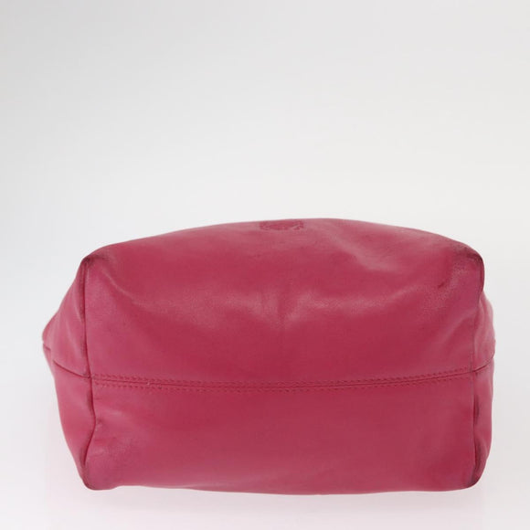 LOEWE Hand Bag Leather Pink Silver Auth 160047