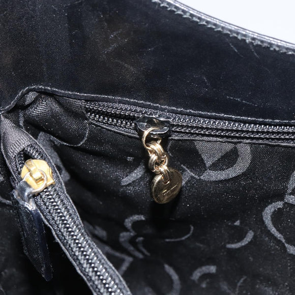 Salvatore Ferragamo Hand Bag Leather Black Gold Auth 160052