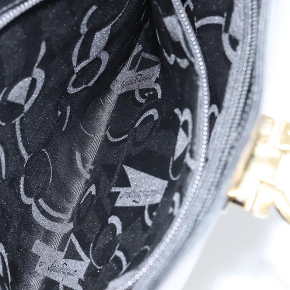 Salvatore Ferragamo Hand Bag Leather Black Gold Auth 160052