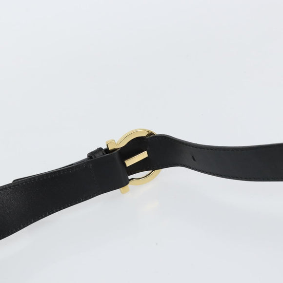 Salvatore Ferragamo Hand Bag Leather Black Gold Auth 160052