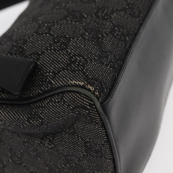 GUCCI GG Canvas Shoulder Bag Black Gold 92699 Auth 160053