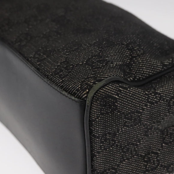 GUCCI GG Canvas Shoulder Bag Black Gold 92699 Auth 160053