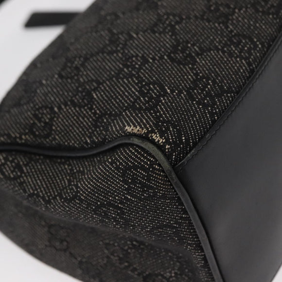 GUCCI GG Canvas Shoulder Bag Black Gold 92699 Auth 160053