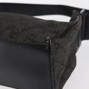 GUCCI GG Canvas Shoulder Bag Black Gold 92699 Auth 160053-13