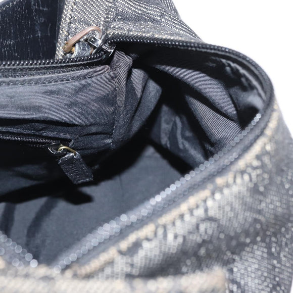 GUCCI GG Canvas Shoulder Bag Black Gold 92699 Auth 160053