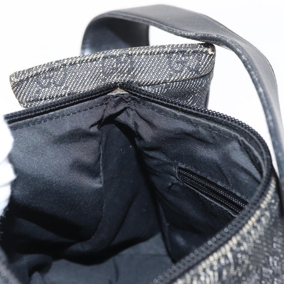 GUCCI GG Canvas Shoulder Bag Black Gold 92699 Auth 160053