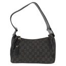 GUCCI GG Canvas Shoulder Bag Black Gold 92699 Auth 160053-2