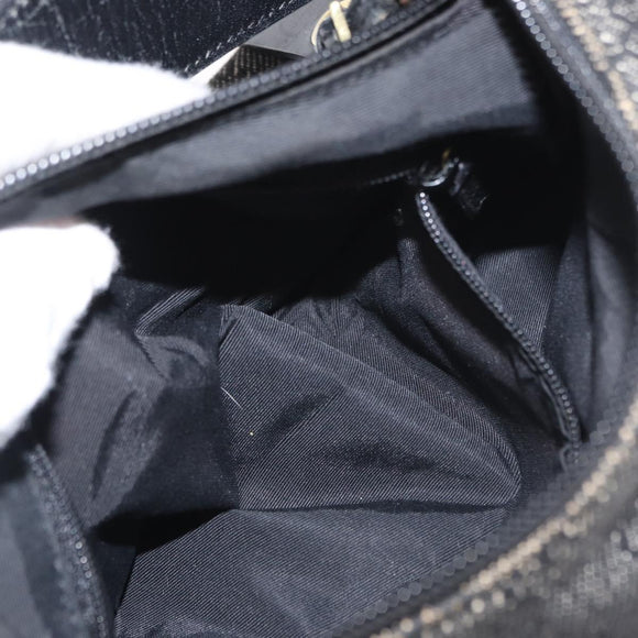 GUCCI GG Canvas Shoulder Bag Black Gold 92699 Auth 160053