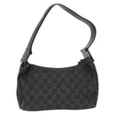 GUCCI GG Canvas Shoulder Bag Black Gold 92699 Auth 160053-3