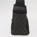GUCCI GG Canvas Shoulder Bag Black Gold 92699 Auth 160053-4
