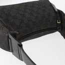 GUCCI GG Canvas Shoulder Bag Black Gold 92699 Auth 160053-6