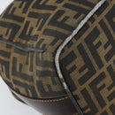 FENDI Zucca Canvas Hand Bag Brown Black Auth 160054-10
