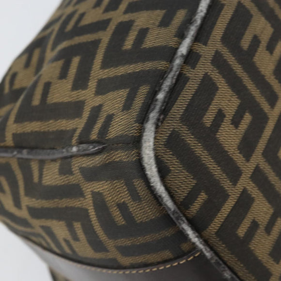FENDI Zucca Canvas Hand Bag Brown Black Auth 160054