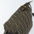 FENDI Zucca Canvas Hand Bag Brown Black Auth 160054-15