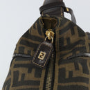 FENDI Zucca Canvas Hand Bag Brown Black Auth 160054-16