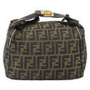 FENDI Zucca Canvas Hand Bag Brown Black Auth 160054-3