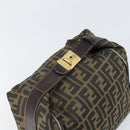 FENDI Zucca Canvas Hand Bag Brown Black Auth 160054-6