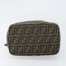FENDI Zucca Canvas Hand Bag Brown Black Auth 160054-8