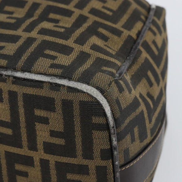 FENDI Zucca Canvas Hand Bag Brown Black Auth 160054