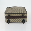 GUCCI GG Supreme Suitcase PVC Beige Silver 101678 Auth 160065-5