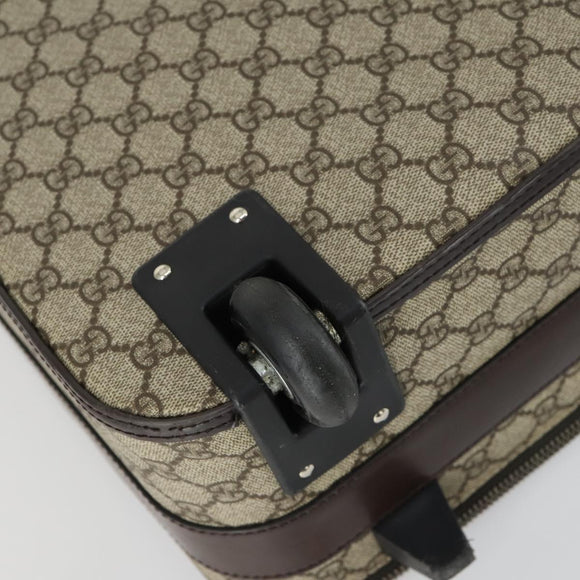 GUCCI GG Supreme Suitcase PVC Beige Silver 101678 Auth 160065