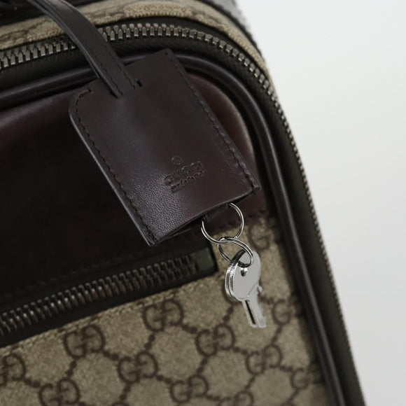 GUCCI GG Supreme Suitcase PVC Beige Silver 101678 Auth 160065