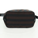 FENDI Pecan Canvas Shoulder Bag Black Brown Auth 160066-5